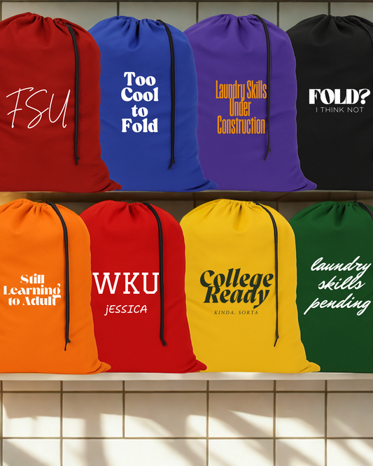 Custom Monogrammed Laundry Bag – College & Dorm Edition