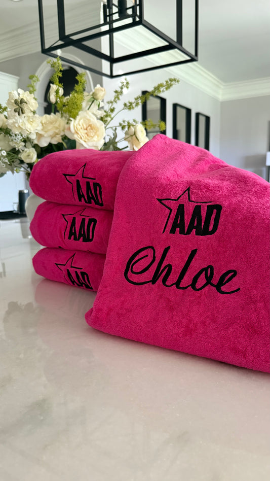 Personalized Terry Velour Beach Towels – Set of 3 - Embroider now or later