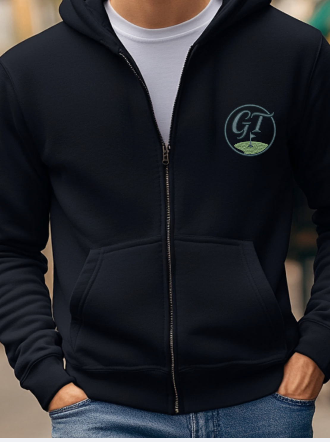 Custom Embroidered Zip-Up Hoodie
