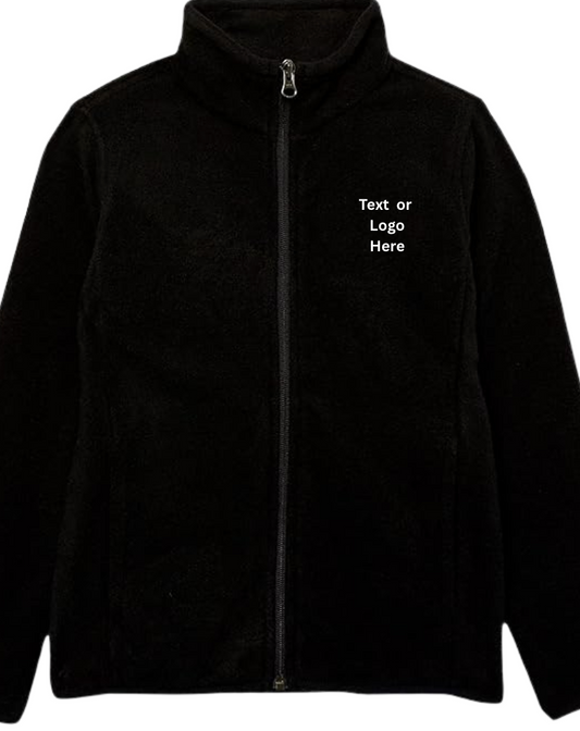 Youth Fleece Jacket - Custom Embroidered Left Chest Text of Logo