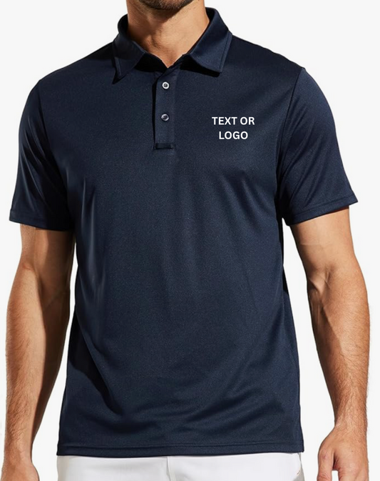 Men's Golf Polo - Custom Embroidered - Left Chest Text or Logo