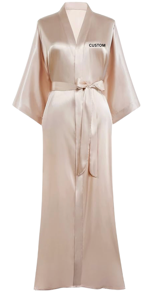 Women’s Long Kimono Bathrobe – Custom Embroidered Personalization