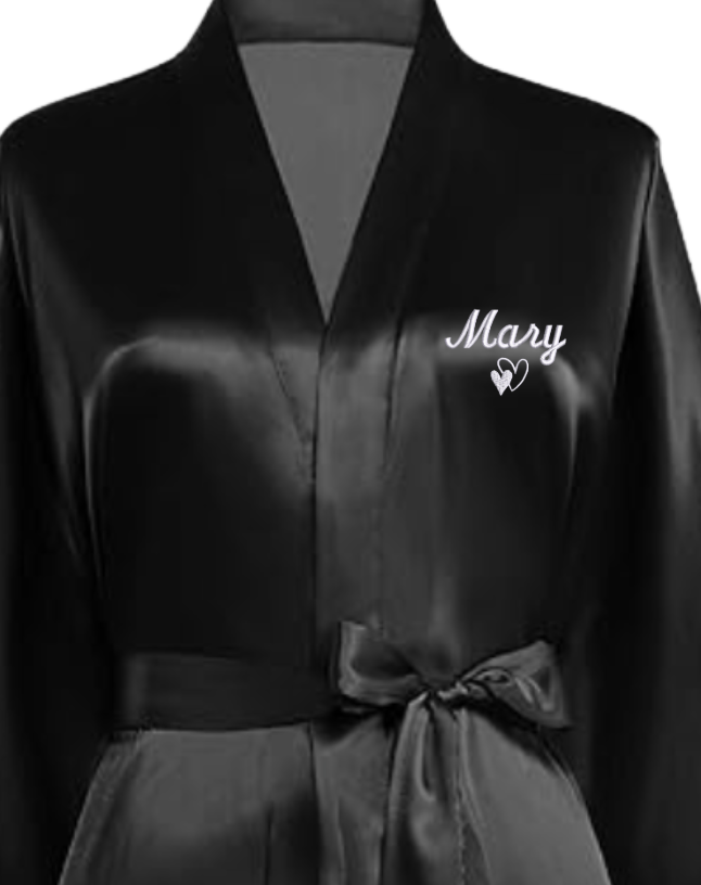 Women’s Long Kimono Bathrobe – Custom Embroidered Personalization