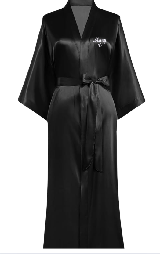Women’s Long Kimono Bathrobe – Custom Embroidered Personalization