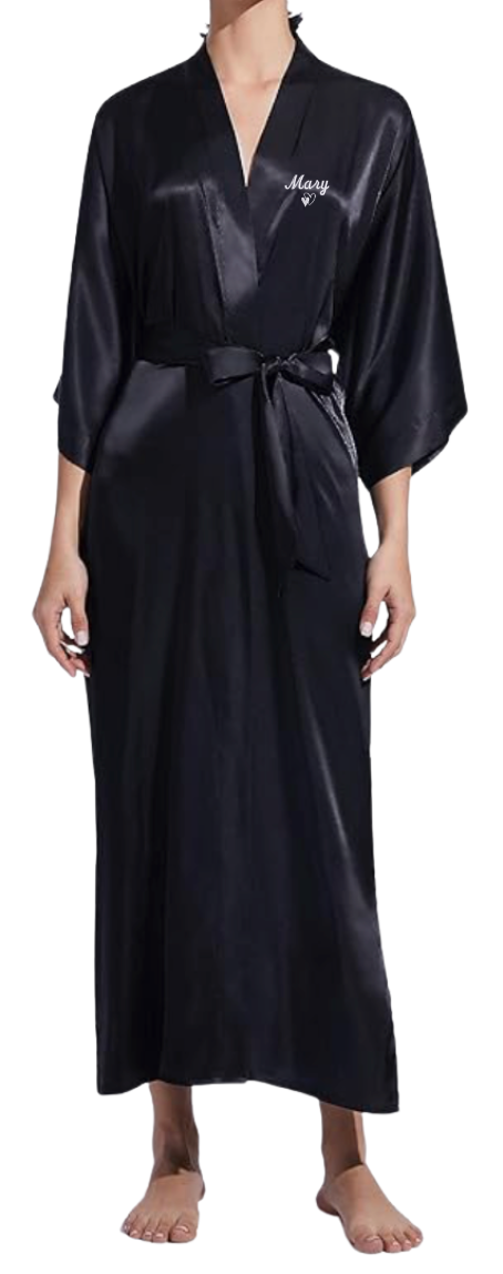 Women’s Long Kimono Bathrobe – Custom Embroidered Personalization